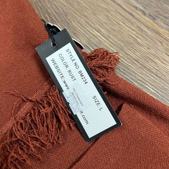 NEW Sisters Rust Fringe Long Sweater Vest RTL $98 Size Large - Picture 4 of 5